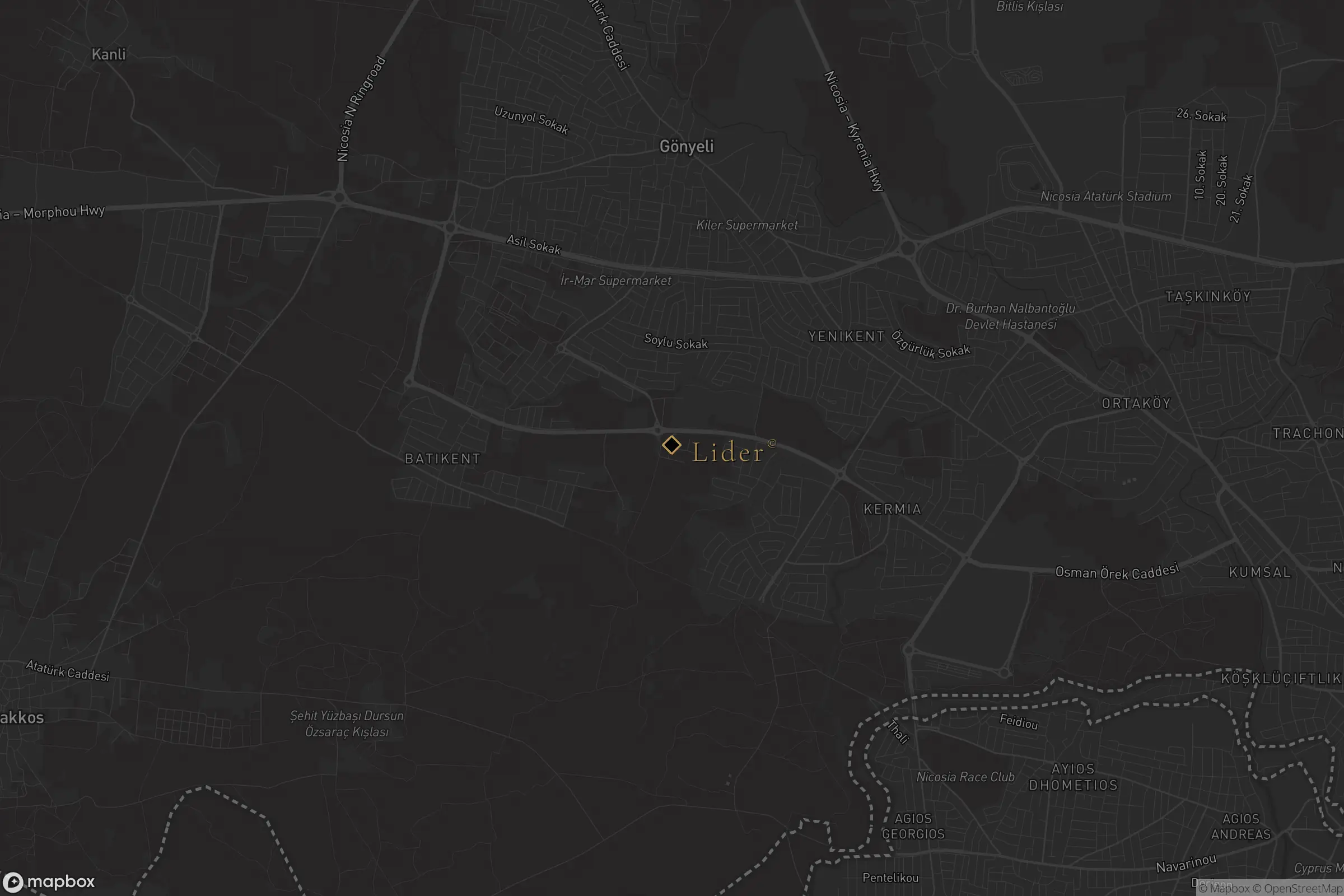 Plot location at Metehan, north Nicosia, North Cyprus