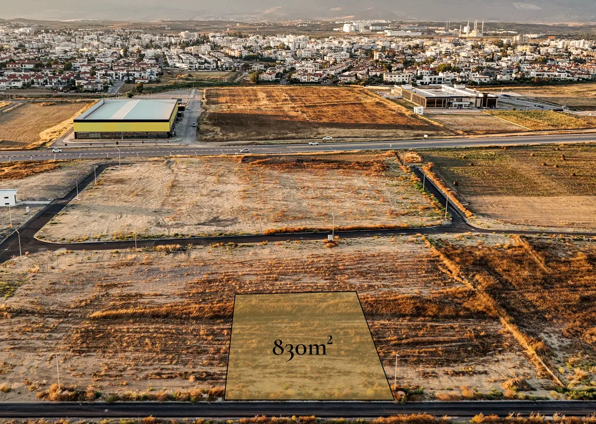 Aerial view of Parcel III, commercial plot at Metehan, Nicosia